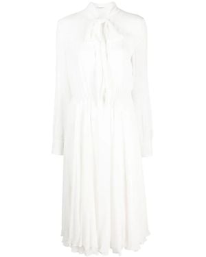 Philosophy Di Lorenzo Serafini Bow-Collar Mid-Length Evening Dress - White