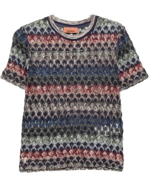 Missoni Chevron-Knit T-Shirt - Grey