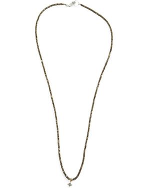 Madison Faceted Beaded Charm Necklace - Metallic