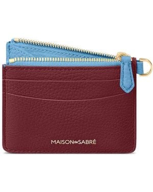 Maison De Sabre Zipped Leather Card Holder - Red