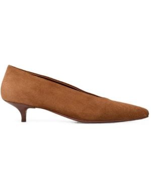 Marsèll Longiforma Suede Pointed-Toe Court Shoes - Brown