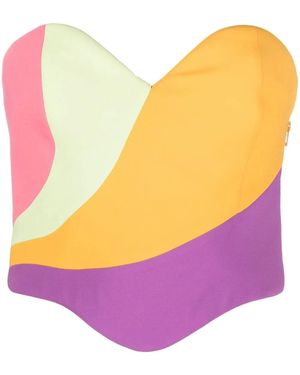 Moschino Color Block Bustier Top - Purple