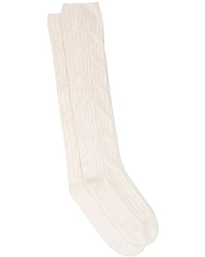 LA ROSE Cable-Knit Socks - White