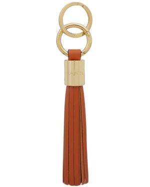 Lancel Tassel-Detail Leather Keyring - White