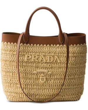Prada Small Crochet Tote Bag - Metallic
