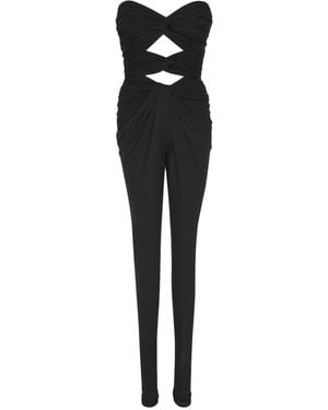 Saint Laurent Jumpsuit With Denuded Shoulders - Black