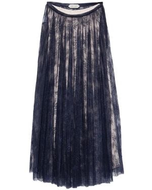 Alberta Ferretti Polyamide Lace Skirt - Blue