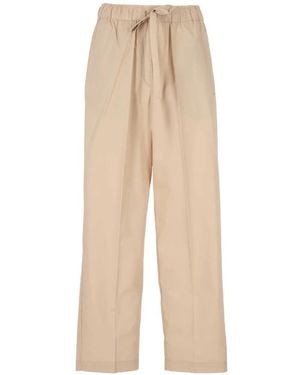EMMA & GAIA Drawstring-Waist Pressed-Crease Pants - Natural
