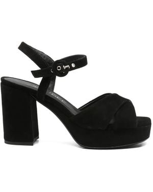 Julie Dee Crossover-Strap Sandals - Black