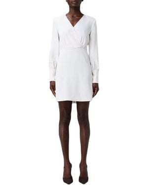 ARMANI EXCHANGE Crêpe V-Neck Dress - White