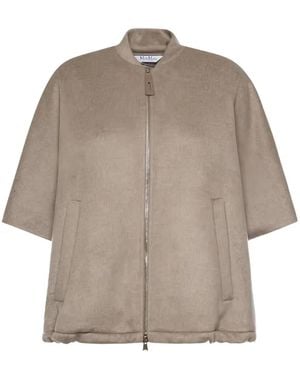Weekend by Maxmara Short-Sleeves Zip-Up Jacket - Grey