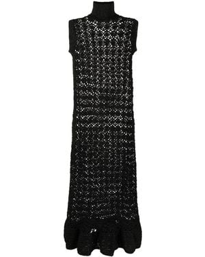 Ganni High-Neck Sleeveless Dress - Black