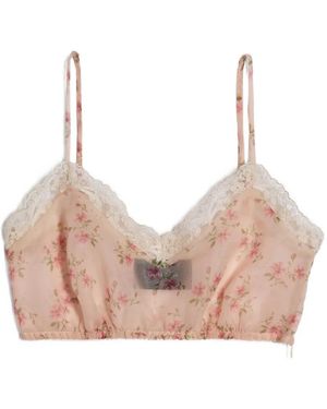 Simone Rocha Floral Lace Bralette - Pink