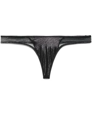 Maison Close Minuit Thong Bikini Bottoms - Black