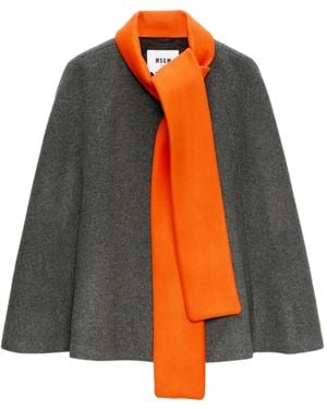 MSGM Attached-scarf cape - Orange
