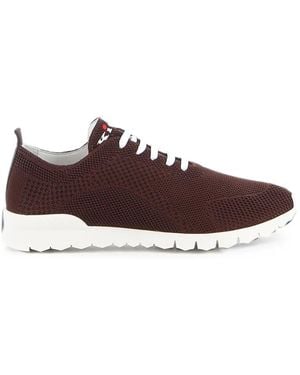 Kiton Knit Lace-Up Sneakers - Brown