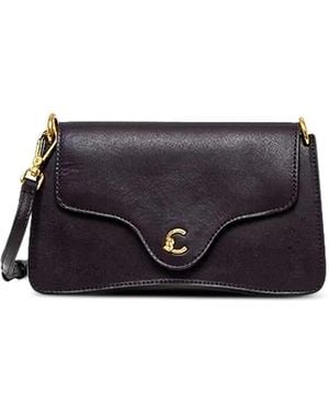 Coccinelle Curved Flap Cross Body Bag - Black