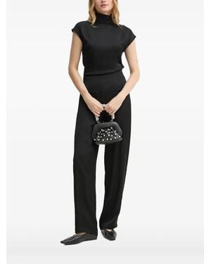 Aeron Kurzärmelige Bluse Mit Rollkragen - Schwarz