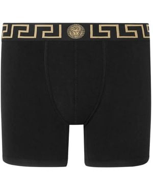 Versace グレカ ボーダー ボクサーパンツ - ブラック