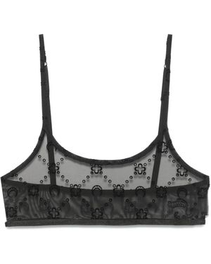 Marine Serre Moonogram Mesh Bra - Black