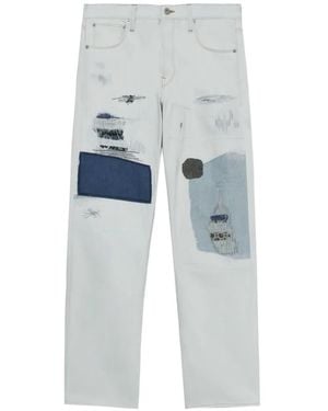 Junya Watanabe Patchwork-Detail Jeans - Blue