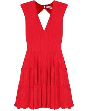 Olympiah Pleated Skater Dress - Red
