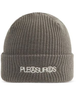 Pleasures Logo Beanie Hat - Gray