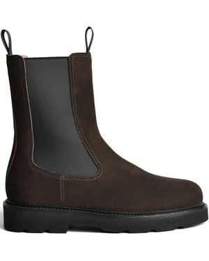 Henderson Suede Pull-Tab Boots - Black