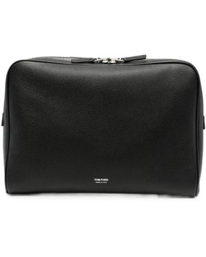 Tom Ford Grained Leather Laptop Bag - Black
