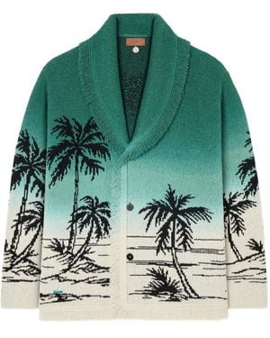 Alanui Wave Bloom Cardigan - Green