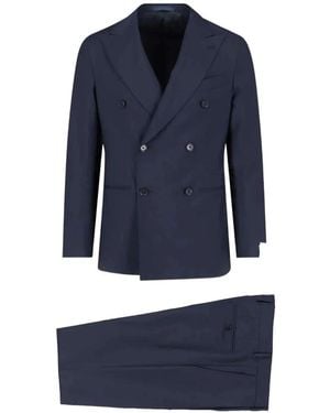Caruso Double-Breasted Suit - Blue