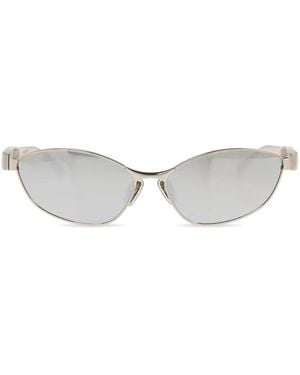 Balenciaga Lunettes De Soleil À Monture Ovale - Gris