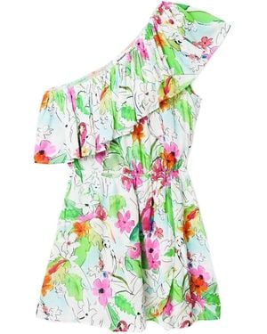 Desigual ラッフル ワンショルダードレス - ホワイト