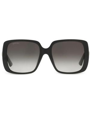 Gucci Rectangle-Frame Sunglasses - Gray