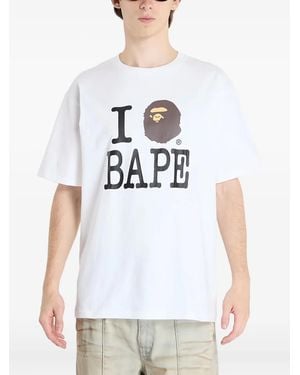 A Bathing Ape Lettering-Graphic T-Shirt - White