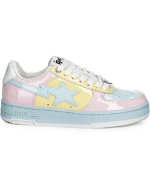 A Bathing Ape Baskets Bape Sta En Cuir - White