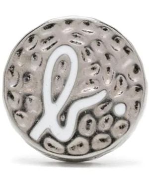 agnès b. Logo-Debossed Earring - White