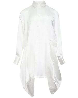 Comme des Garçons Jupe En Satin À Design Asymétrique - White