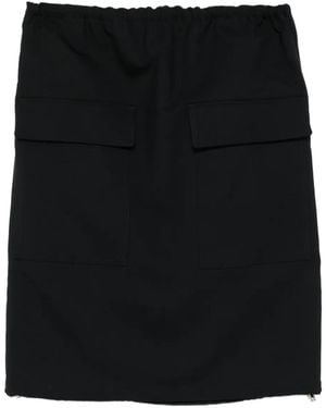 Plan C Elasticated Straight Skirt - Black