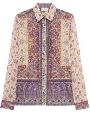 Pierre Louis Mascia Paisley-Floral Print Shirt - Pink