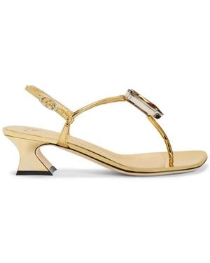Giuseppe Zanotti Anthonia 45Mm Rhinestone-Embellished Thong Sandals - Natural