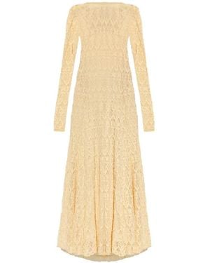 forte_forte Long-Sleeve Lace Midi Dress - White