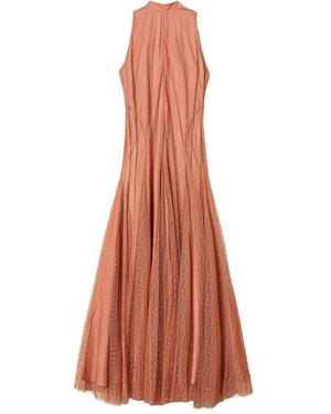 Twinset Polka-Dot Tulle Maxi Dress - Brown