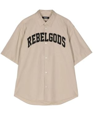 Undercover Embroidered-Motif Poplin Shirt - Natural