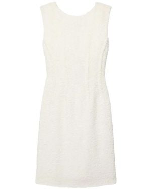 Another Tomorrow Sleeveless Tweed Dress - White