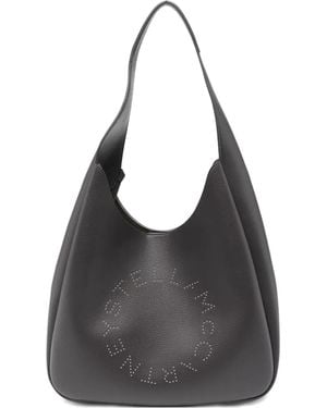 Stella McCartney Logo Slouchy Hobo Shoulder Bag - Black