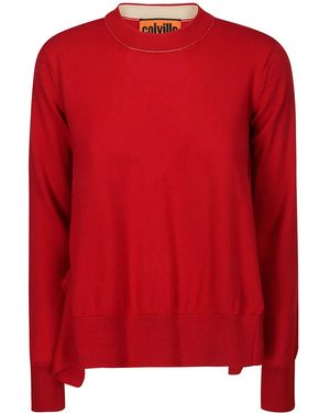 Colville Round Neck Long Sleeve Jumper - Red