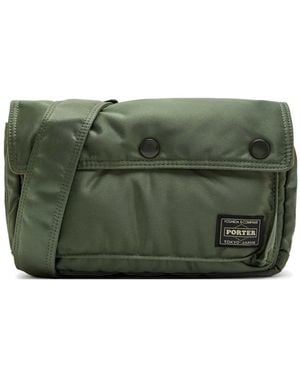Porter-Yoshida and Co Tanker Logo-Patch Shoulder Bag - Green