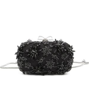 Self-Portrait Clutch Mit Kristallen - Schwarz