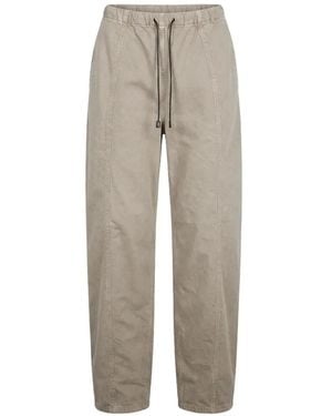 Haikure Drawstring-Waist Paneled Pants - Gray